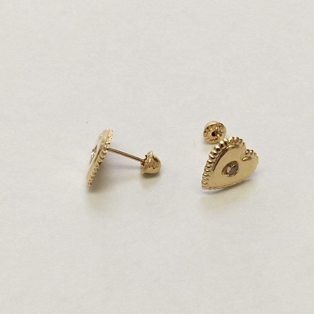 BROQUELES BROQUEL FIG CORAZON C CIRCONIA 14K 0.2614 GR (NUEVO)