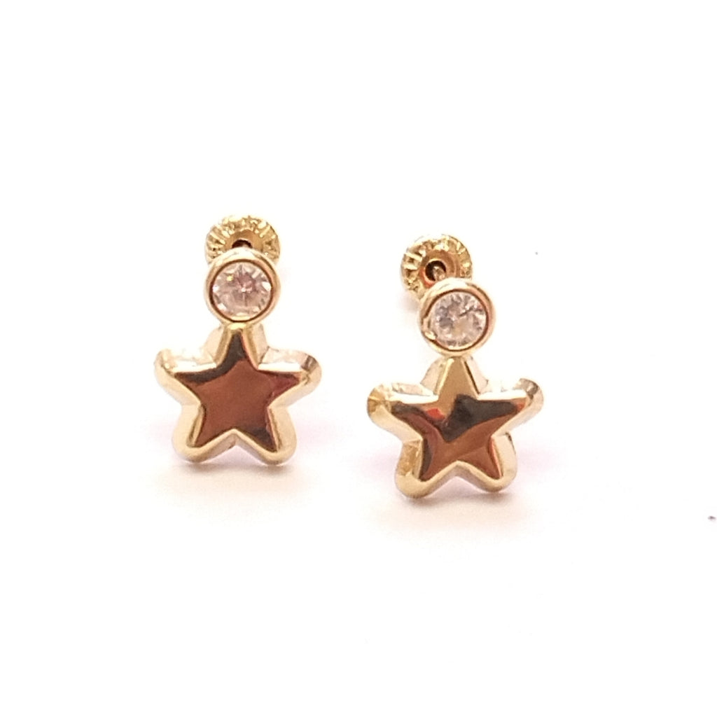 BROQUELES BROQUEL FIG ESTRELLA C CIRCONIA 14K 0.2603 GR (NUEVO)
