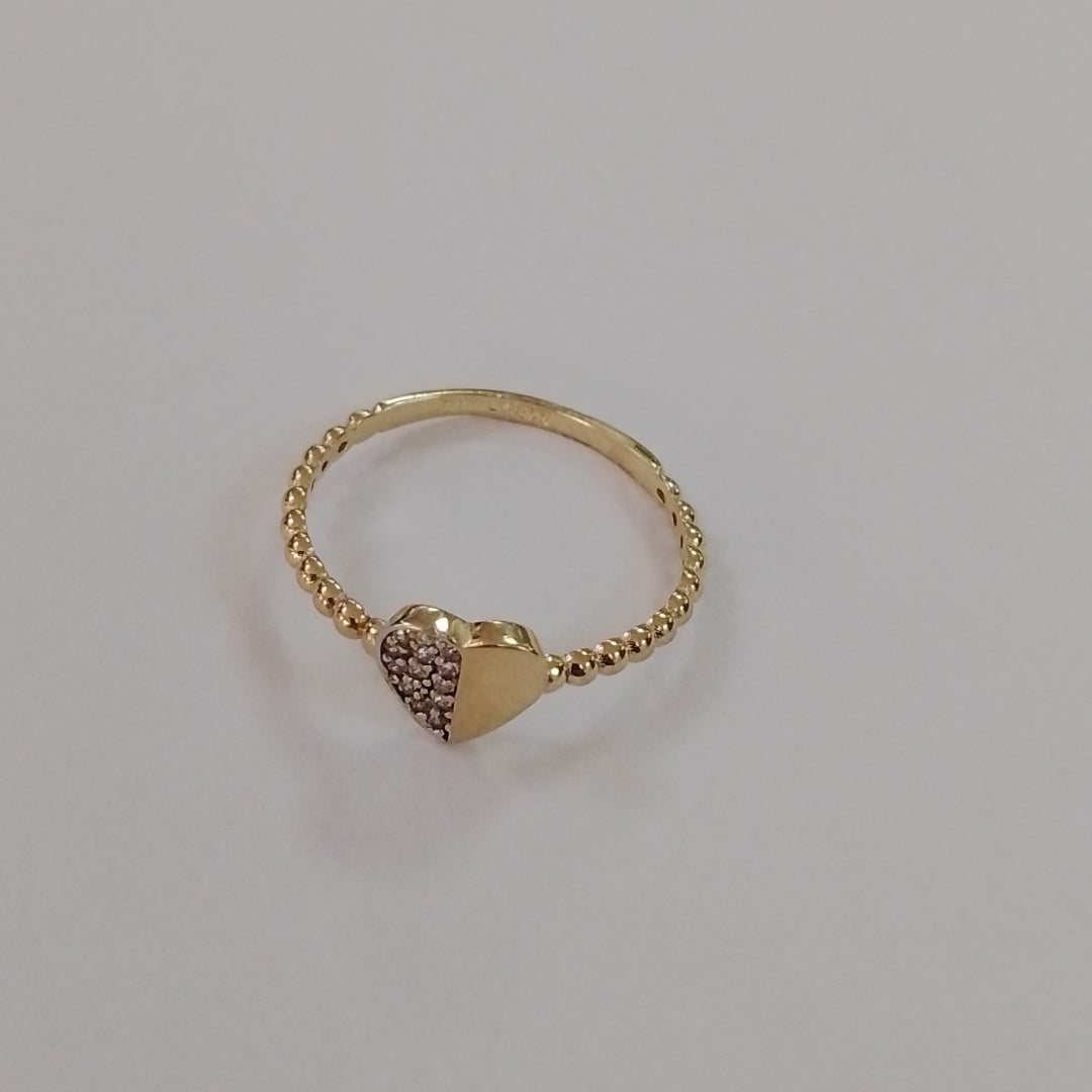 ANILLO ANILLITO FIG CORAZON C CIRCONIAS 14K 8 TALLA 1.7 GR (NUEVO)