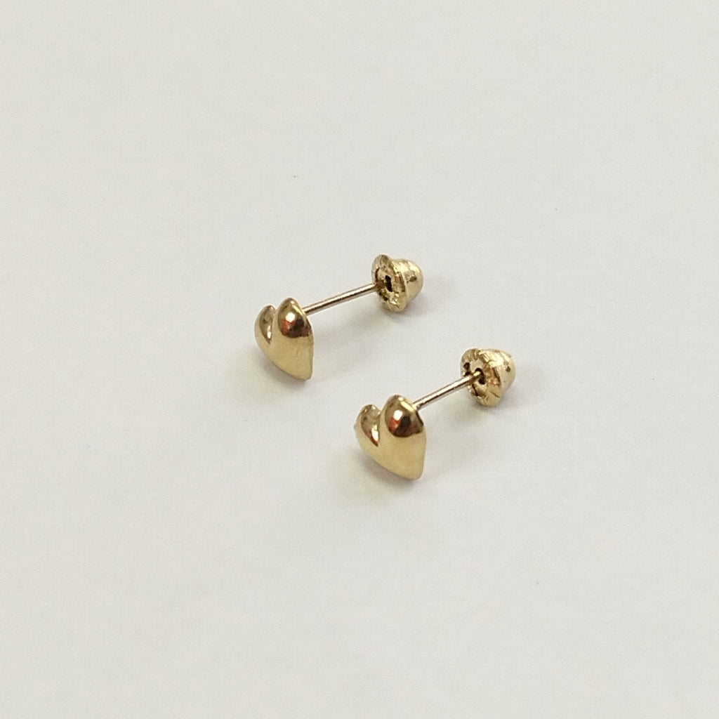 BROQUELES BROQUEL FIG CORAZON LISO 14K 0.1987 GR (NUEVO)