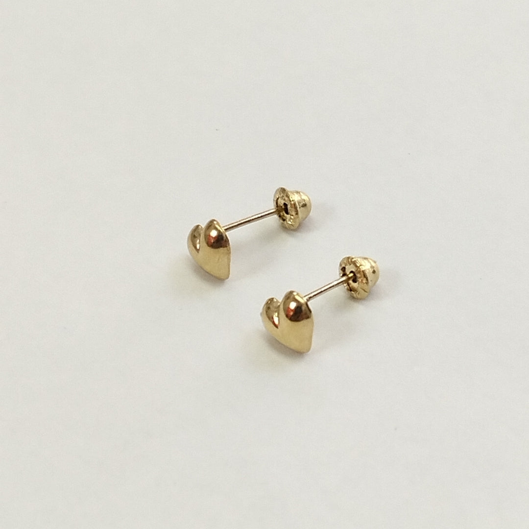 BROQUELES BROQUEL FIG CORAZON LISO 14K 0.1987 GR (NUEVO)