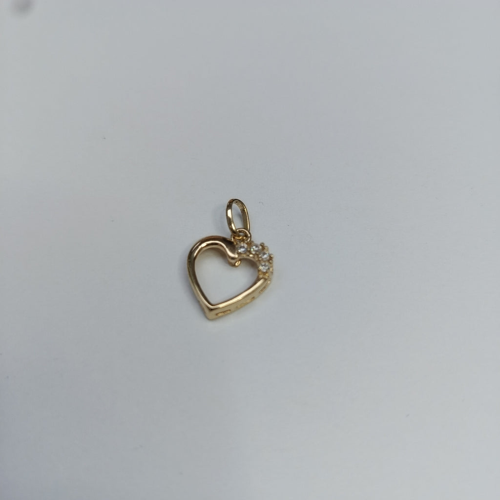 DIJE CORAZON CON CIRCONIAS 14K 1.3 GR (NUEVO)