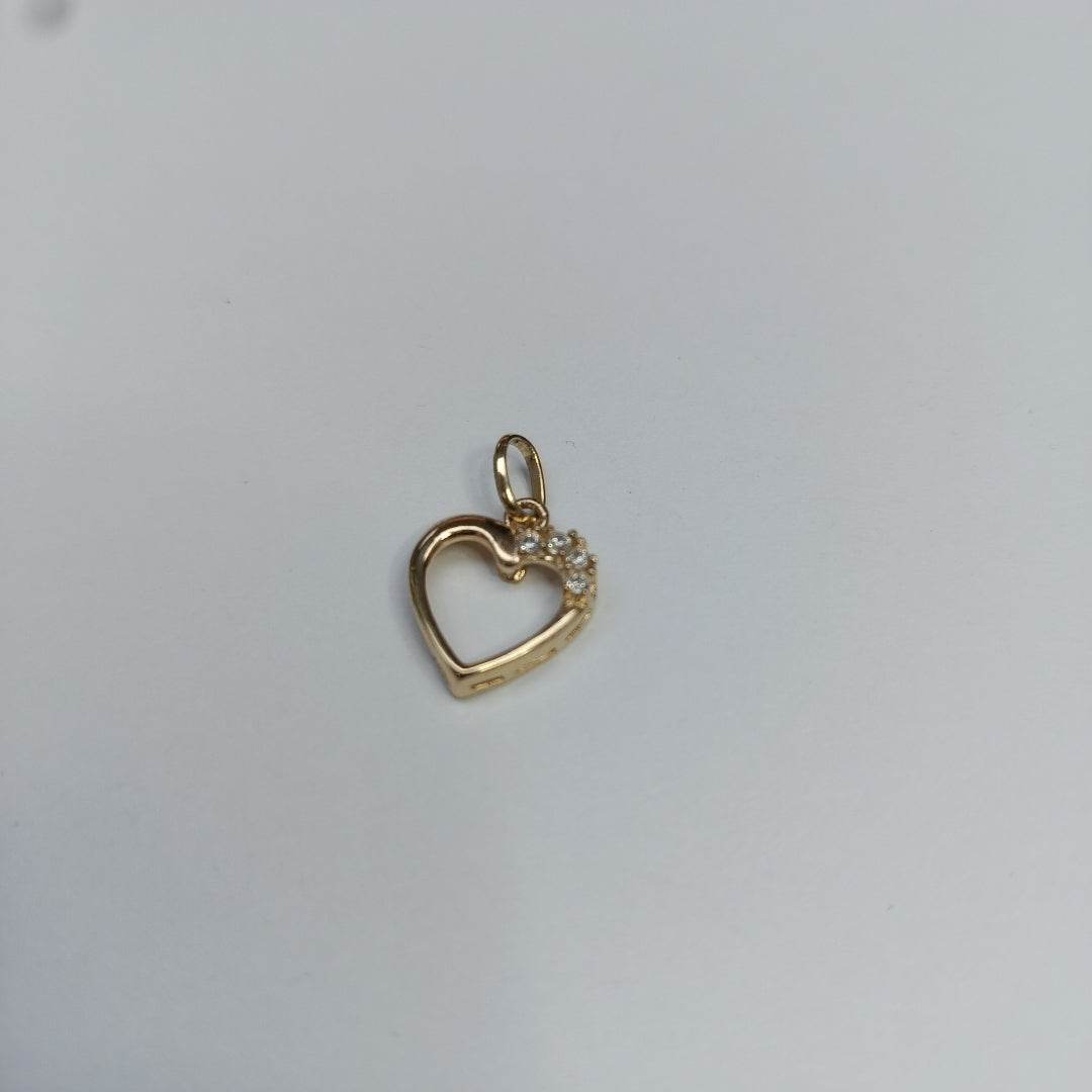 DIJE CORAZON CON CIRCONIAS 14K 1.3 GR (NUEVO)