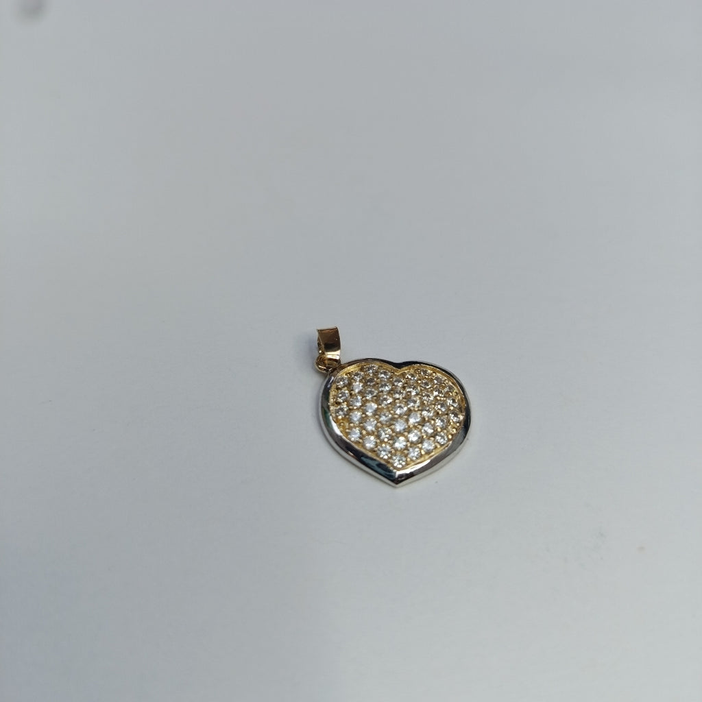 DIJE CORAZON CON CIRCONIAS 14K 1.8 GR (NUEVO)