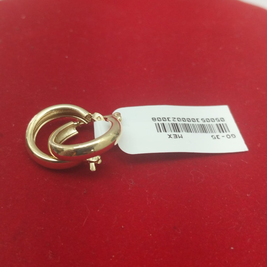 ARETES TEJIDO ARRACADAS LISAS 14K 2.2 GR (NUEVO)
