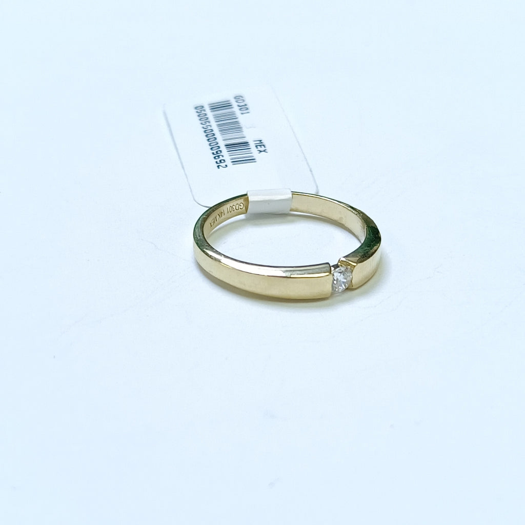 ANILLO ANILLITO SOLITARIO C CIRCONIA 14K 8 TALLA 2.8 GR (NUEVO)