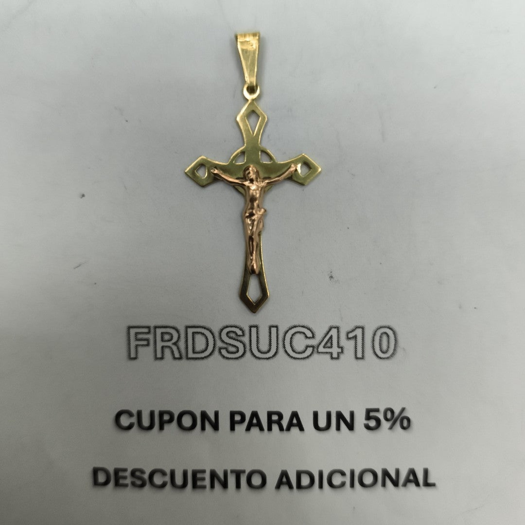 CRUCIFIJO ORO COMBINADO 14 K 1.4 GRMS (SEMINUEVO)
