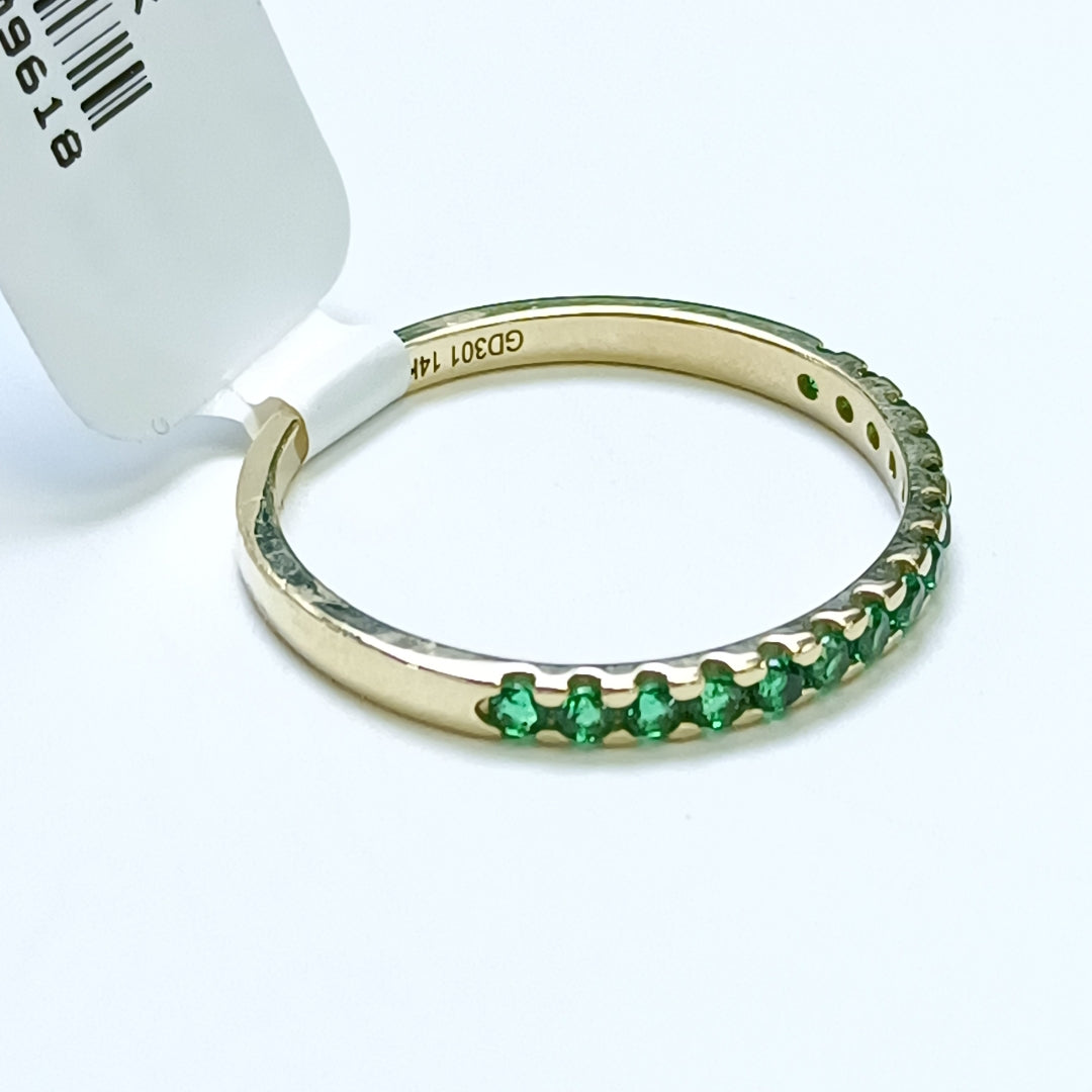 ANILLO ANILLITO MEDIA CHURUMBELA C PDRAS COLOR VERDE 14K 9 TALLA 1.7 GR (NUEVO)