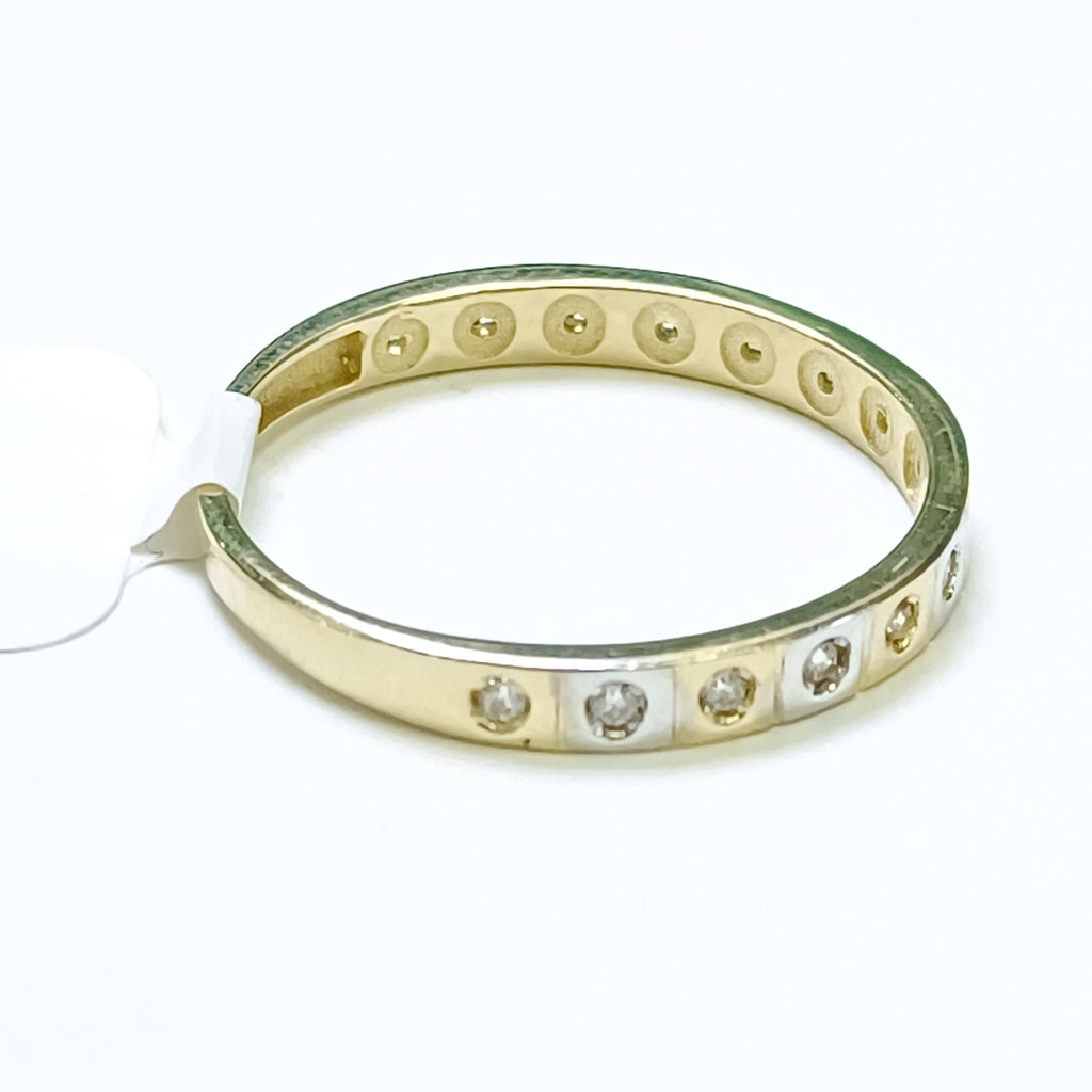 ANILLO ANILLITO C CIRCONIAS COMBINADO 14K 9 TALLA 2.2 GR (NUEVO)