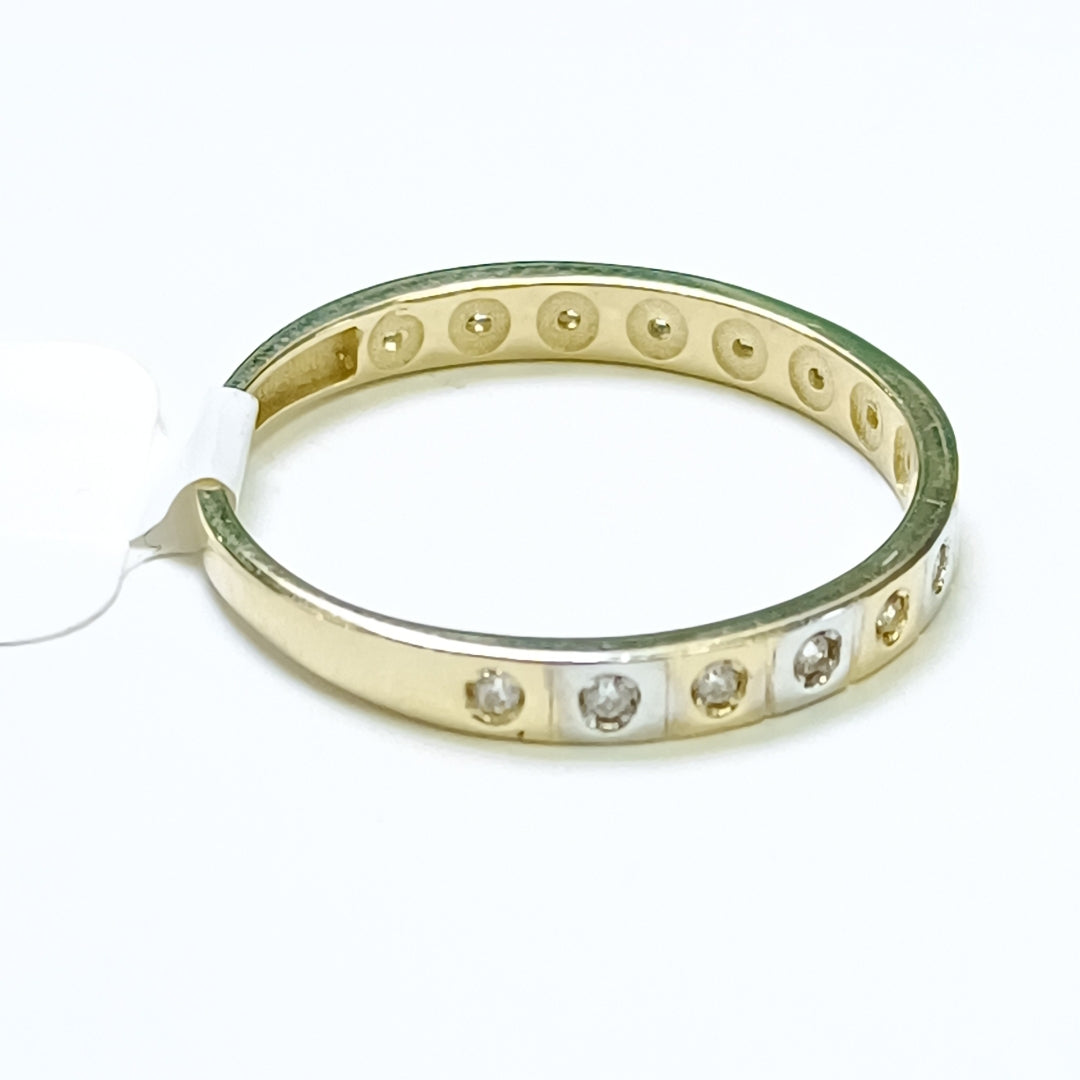 ANILLO ANILLITO C CIRCONIAS COMBINADO 14K 9 TALLA 2.2 GR (NUEVO)
