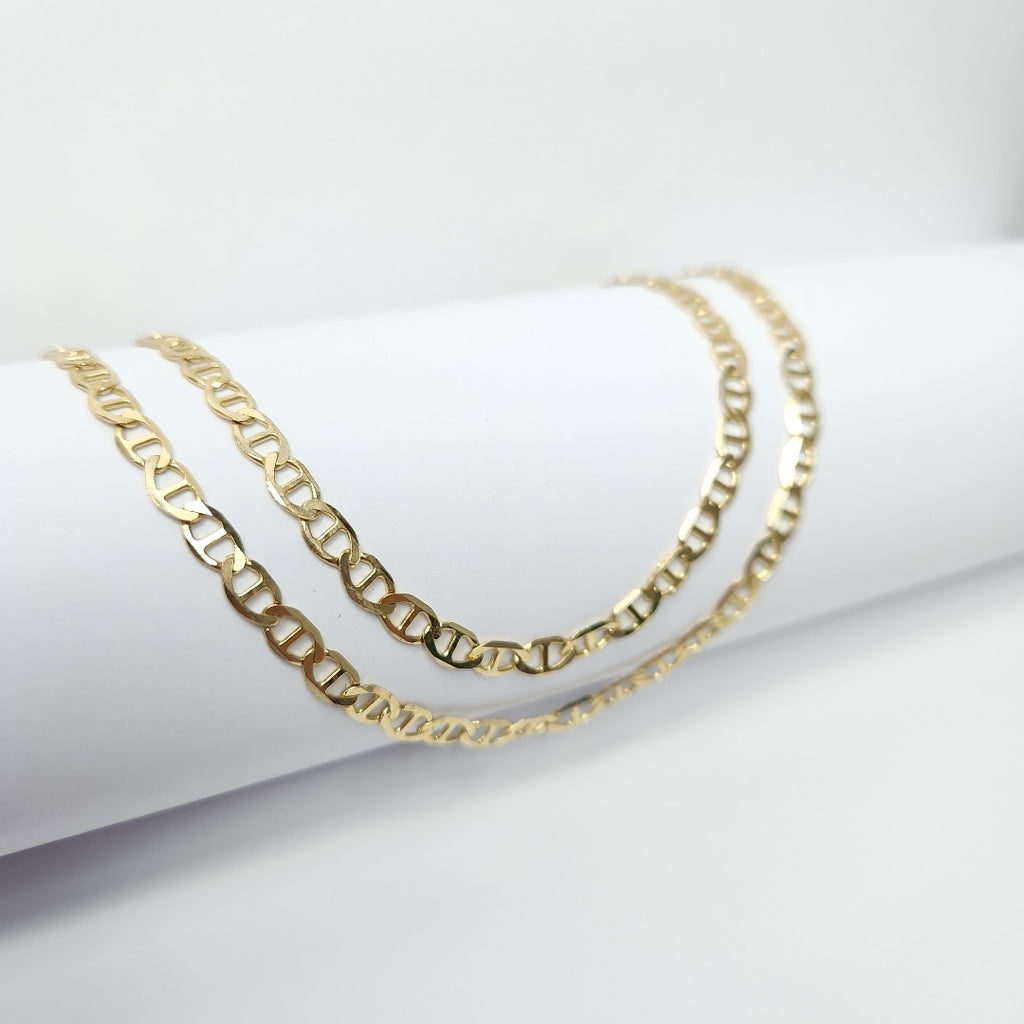 CADENAS TEJIDO MARINERA ORO 14K 50 CM 7.5 GR (NUEVO)
