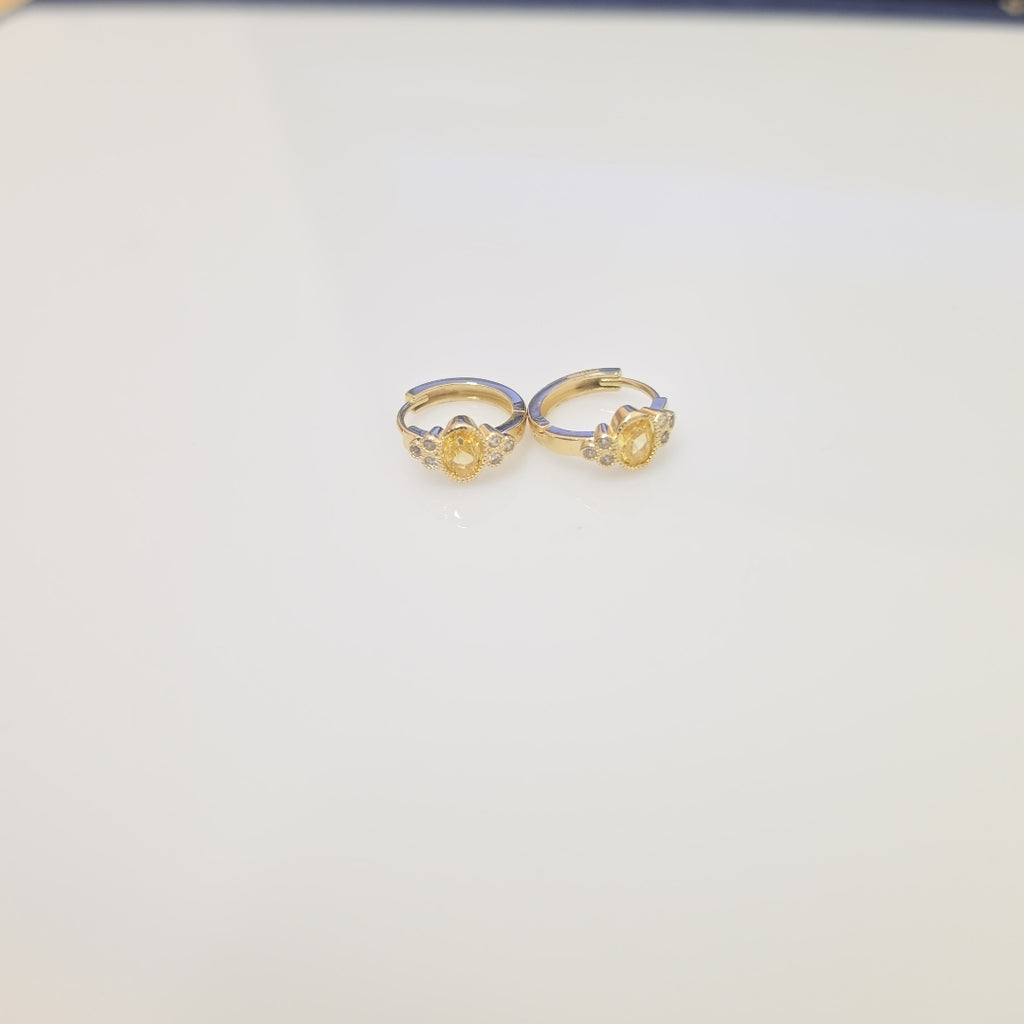 ARETES ARRACADAS CON CIRCONIAS Y PDRAS COL 14K 3.2 GR (NUEVO)