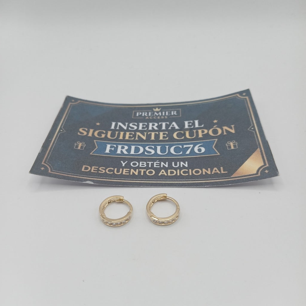 ARETES HUGGIES C CIRCONIA 14K 1.2 GR (NUEVO)