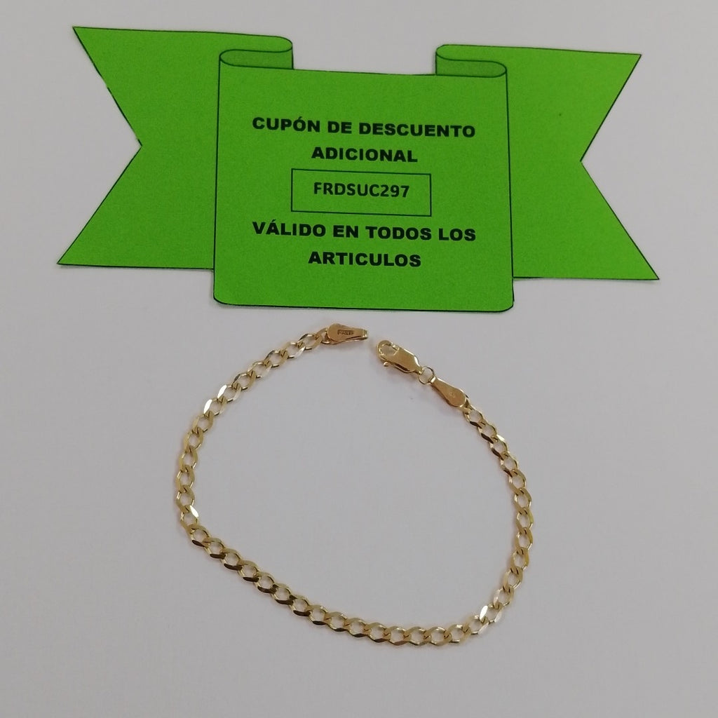 PULSERA TEJIDO BARBADA 14K 18 CM 3.5 GR (NUEVO)