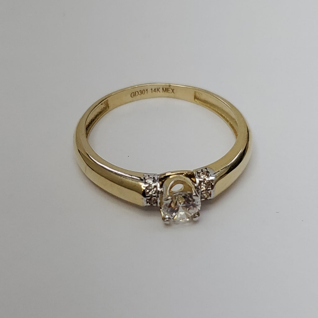 ANILLO ANILLITO C CIRCONIAS 14K 9 TALLA 2.4 GR (NUEVO)