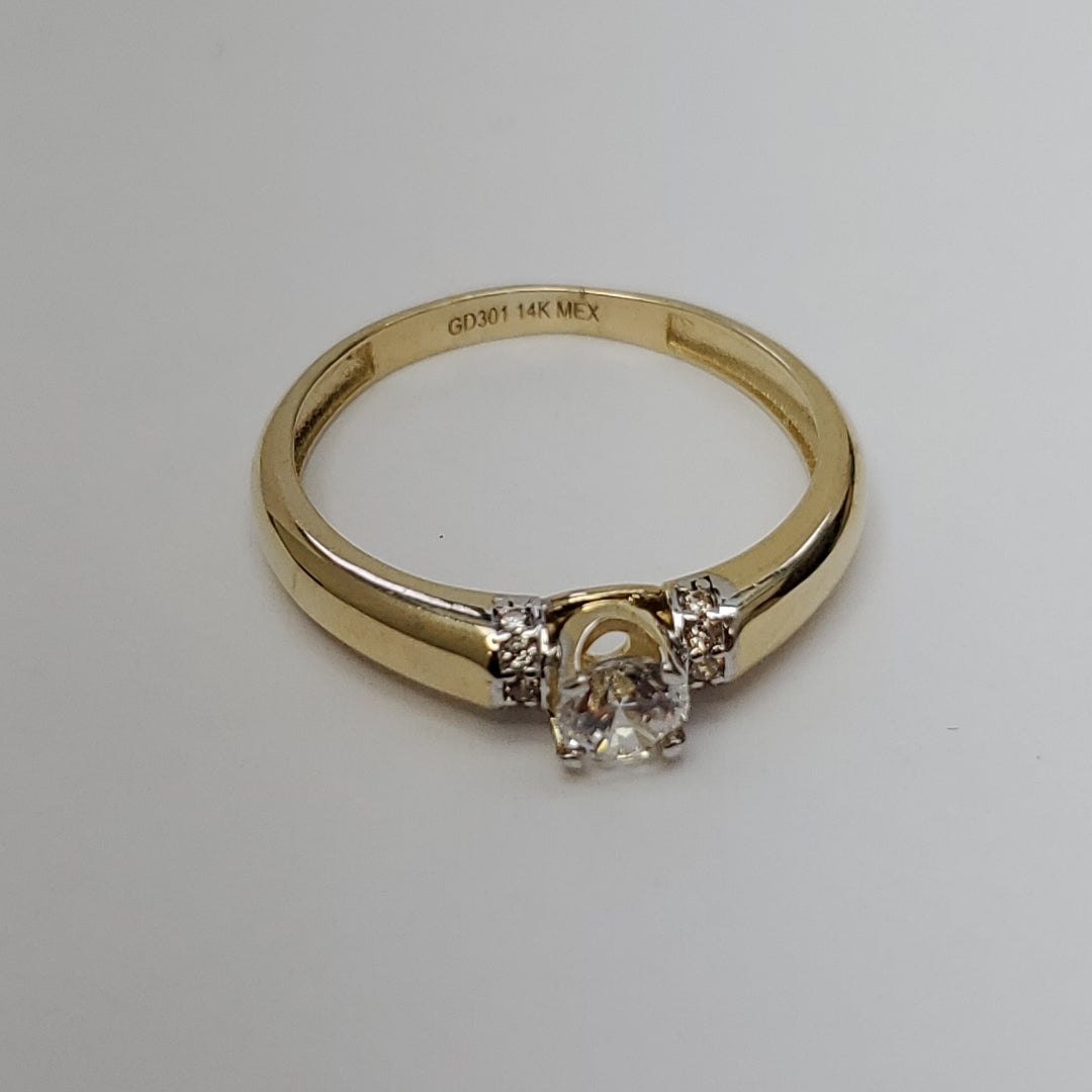 ANILLO ANILLITO C CIRCONIAS 14K 9 TALLA 2.4 GR (NUEVO)