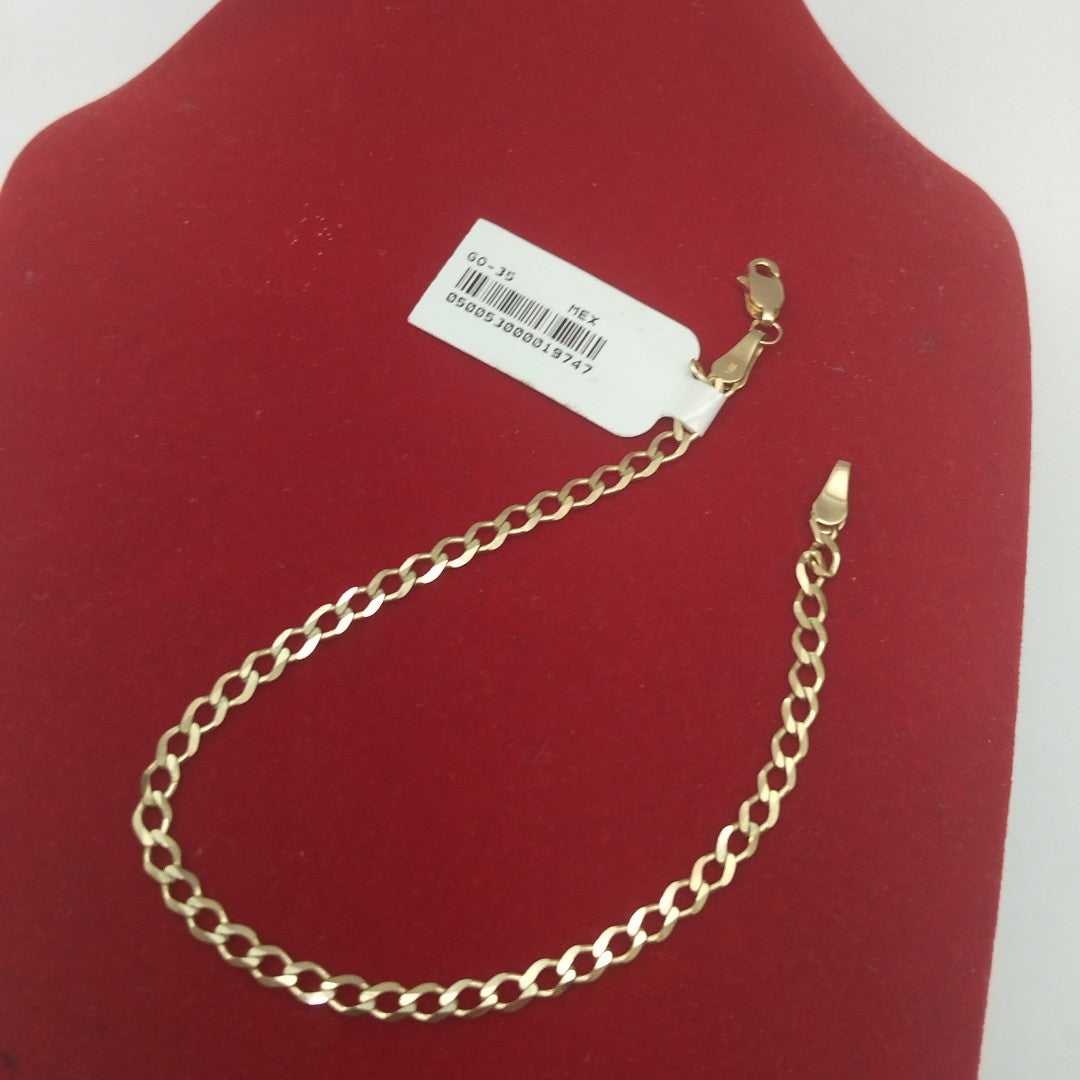 PULSERA TEJIDO BARBADA 14K 21 CM 3.8 GR (NUEVO)
