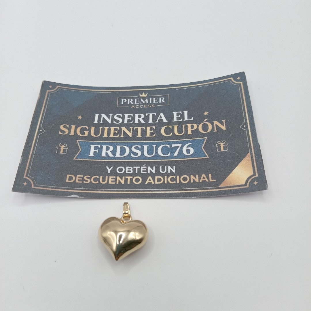 DIJE TEJIDO CORAZON LISO 14K 1.3 GR (NUEVO)