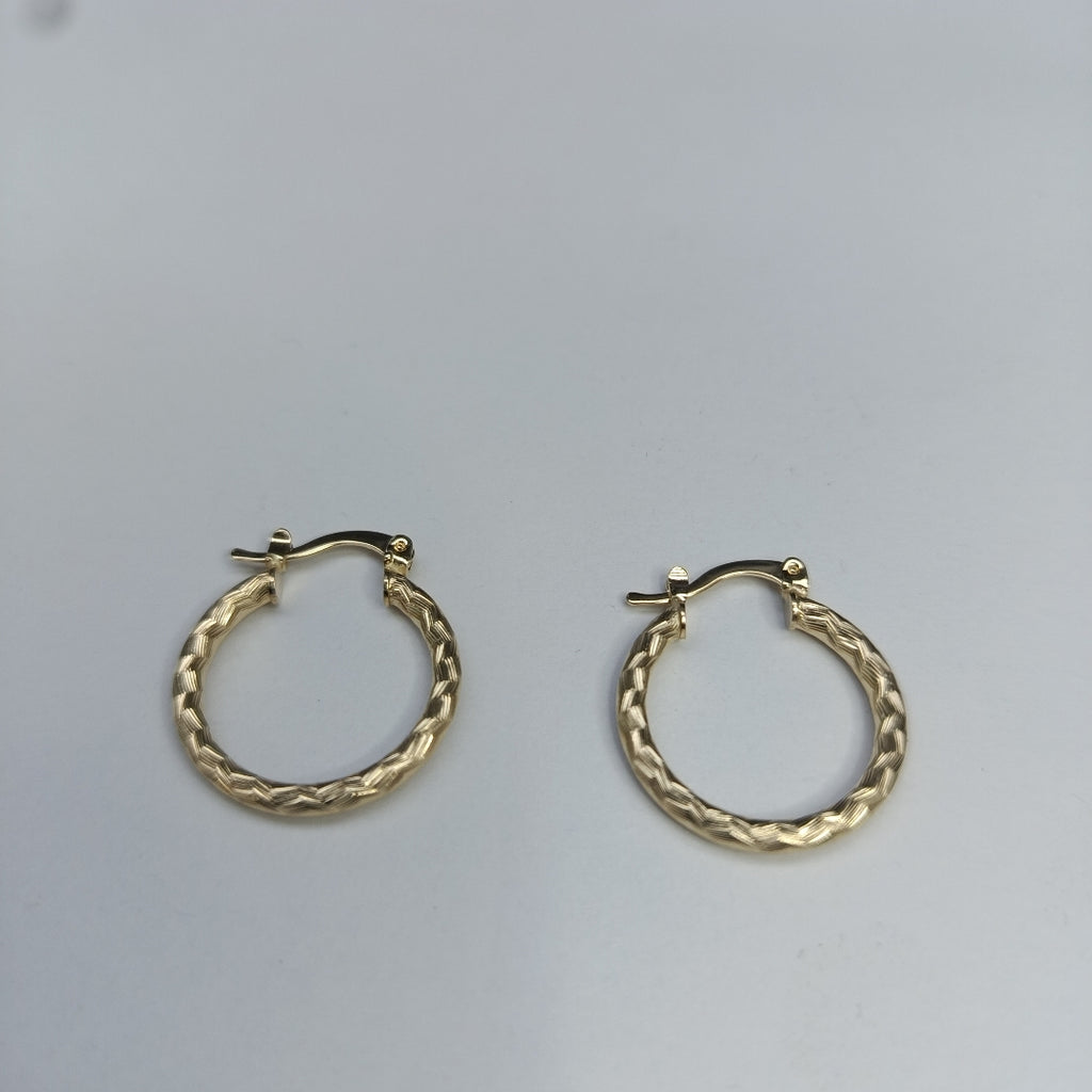 ARETES ARRACADAS LABRADAS 14K 2 GR (NUEVO)