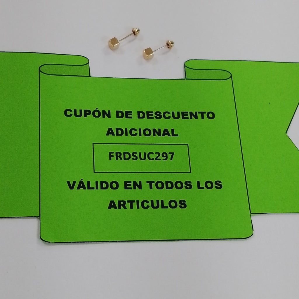 BROQUELES BROQUEL FIG CUBO 14K 0.203 GR (NUEVO)
