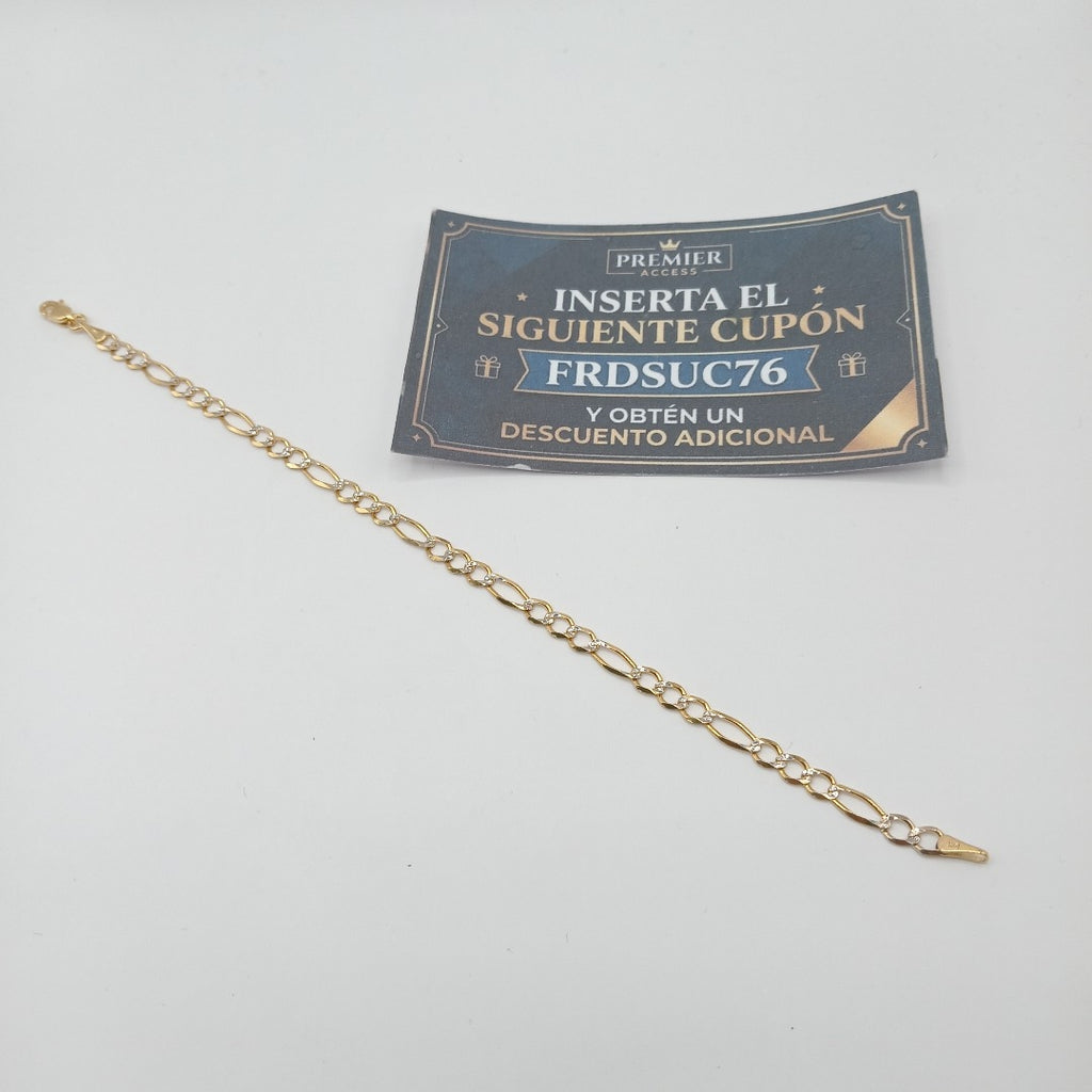 PULSERA 3X1 DIAMANTADA 14K 18 CM 2.7 GR (NUEVO)