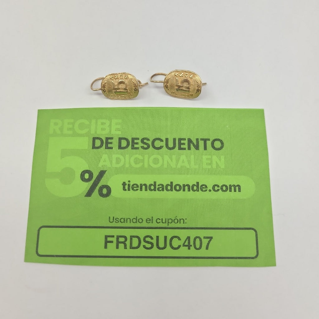 ARETES PAR ORO 8 K 3,40 GRMS (SEMINUEVO)