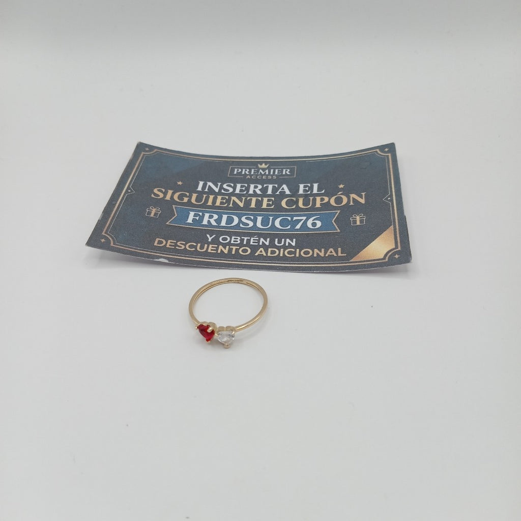 ANILLOS CON CIRCONIA T PIEDRA DE COLOR 14K TALLA 7 1.1 GR (NUEVO)