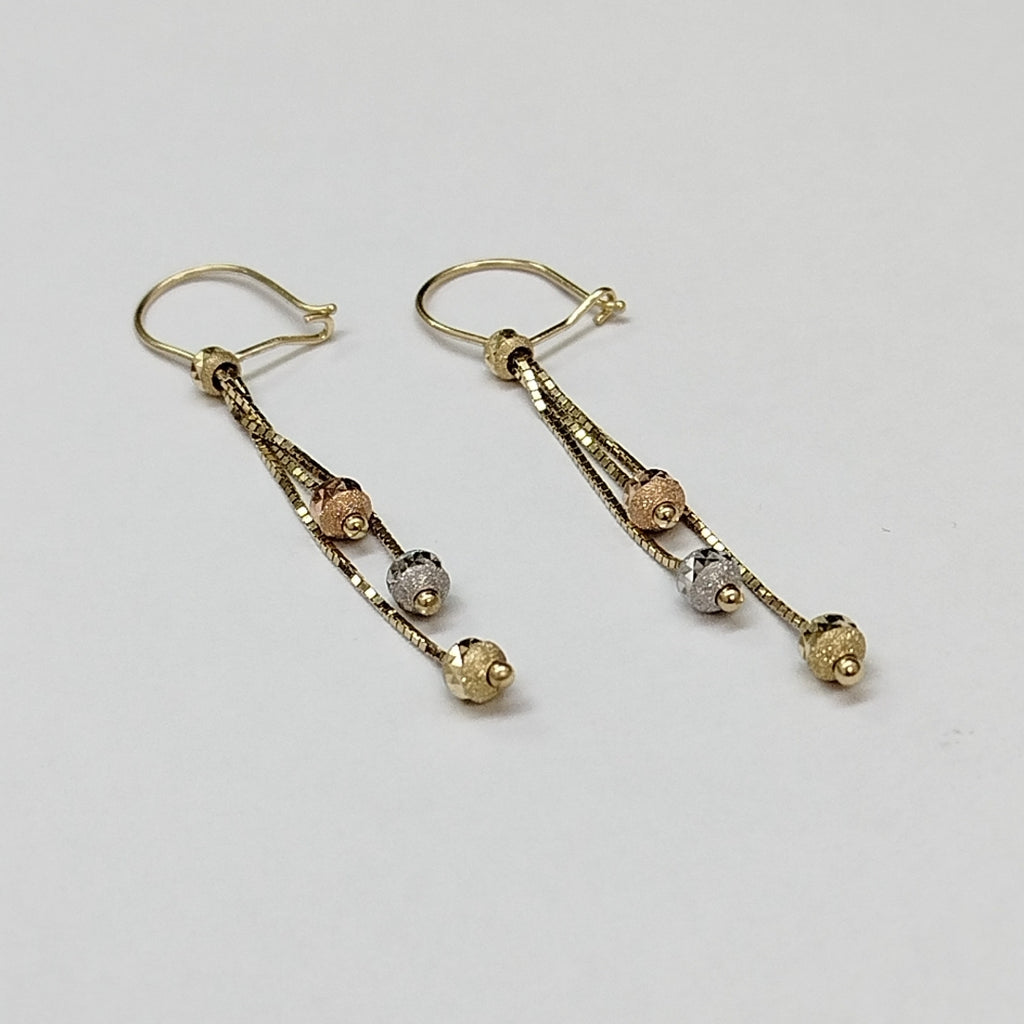 ARETES PAR ORO COMBINADO 10 K 1,40 GRMS (SEMINUEVO)