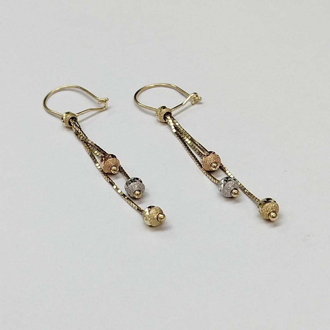 ARETES PAR ORO COMBINADO 10 K 1,40 GRMS (SEMINUEVO)