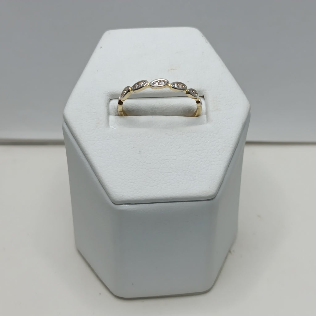 ANILLO ANILLITO FIG C CIRCONIAS 14K 8 TALLA 1.2 GR (NUEVO)