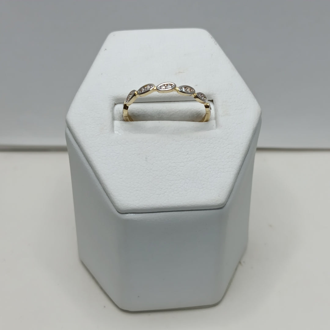 ANILLO ANILLITO FIG C CIRCONIAS 14K 8 TALLA 1.2 GR (NUEVO)