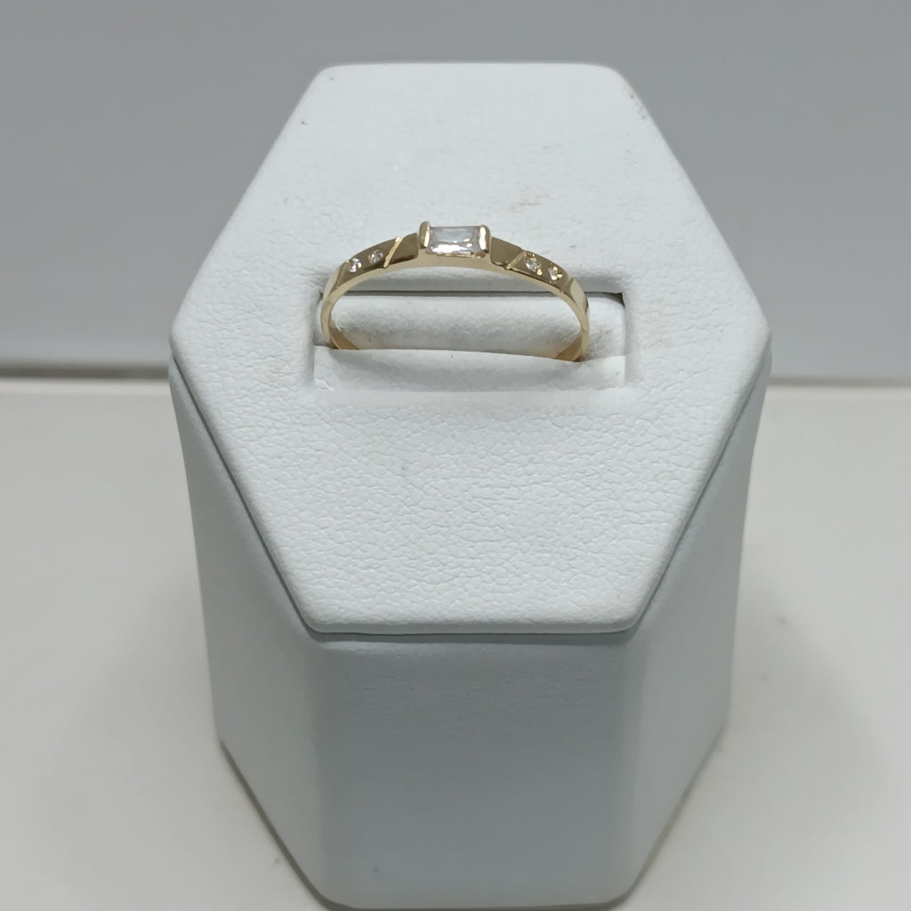 ANILLOS CON CIRCONIAS 14K TALLA 8.5 1.1 GR (NUEVO)