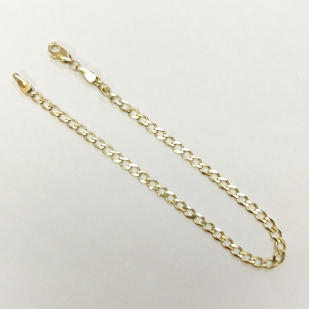 PULSERA TEJIDO BARBADA 14K 21 CM 3.8 GR (NUEVO)