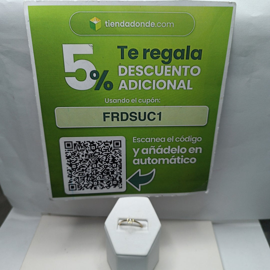 ANILLO ANILLITO FIG MOÑO C CIRCONIAS 14K 7 TALLA 0.9 GR (NUEVO)