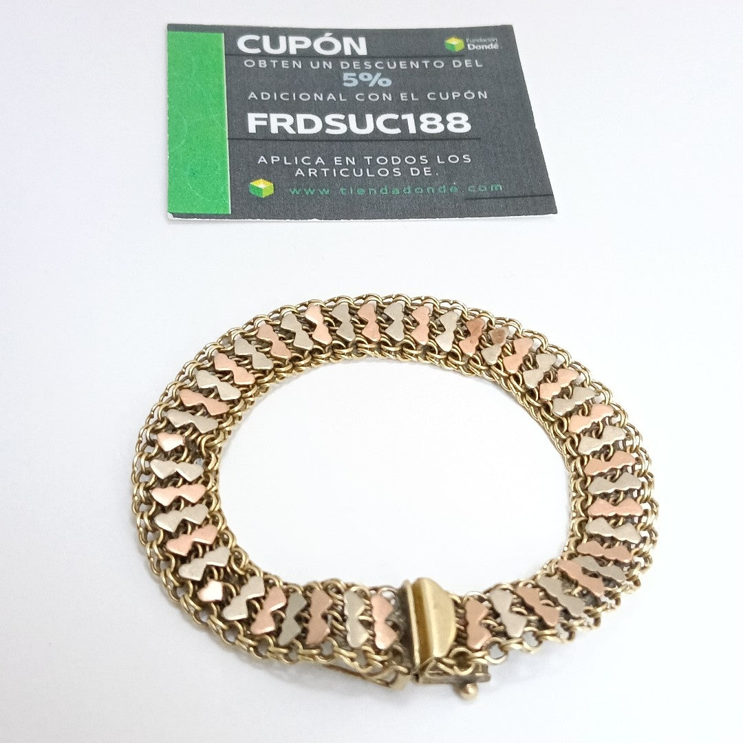 PULSERA ORO,ORO COMBINADO 10 K 15,10 GRMS (SEMINUEVO)