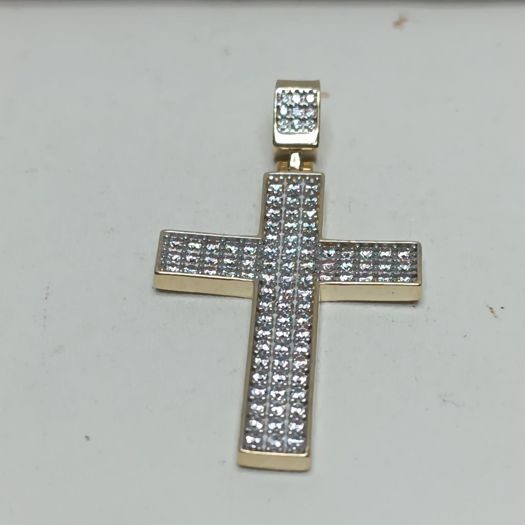 DIJE CRUZ C CIRCONIAS 14K 5.1 GR (NUEVO)