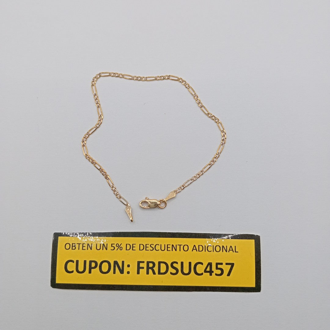 PULSERA 3X1 DIAMANTADA 14K 18 CM 1.5 GR (NUEVO)