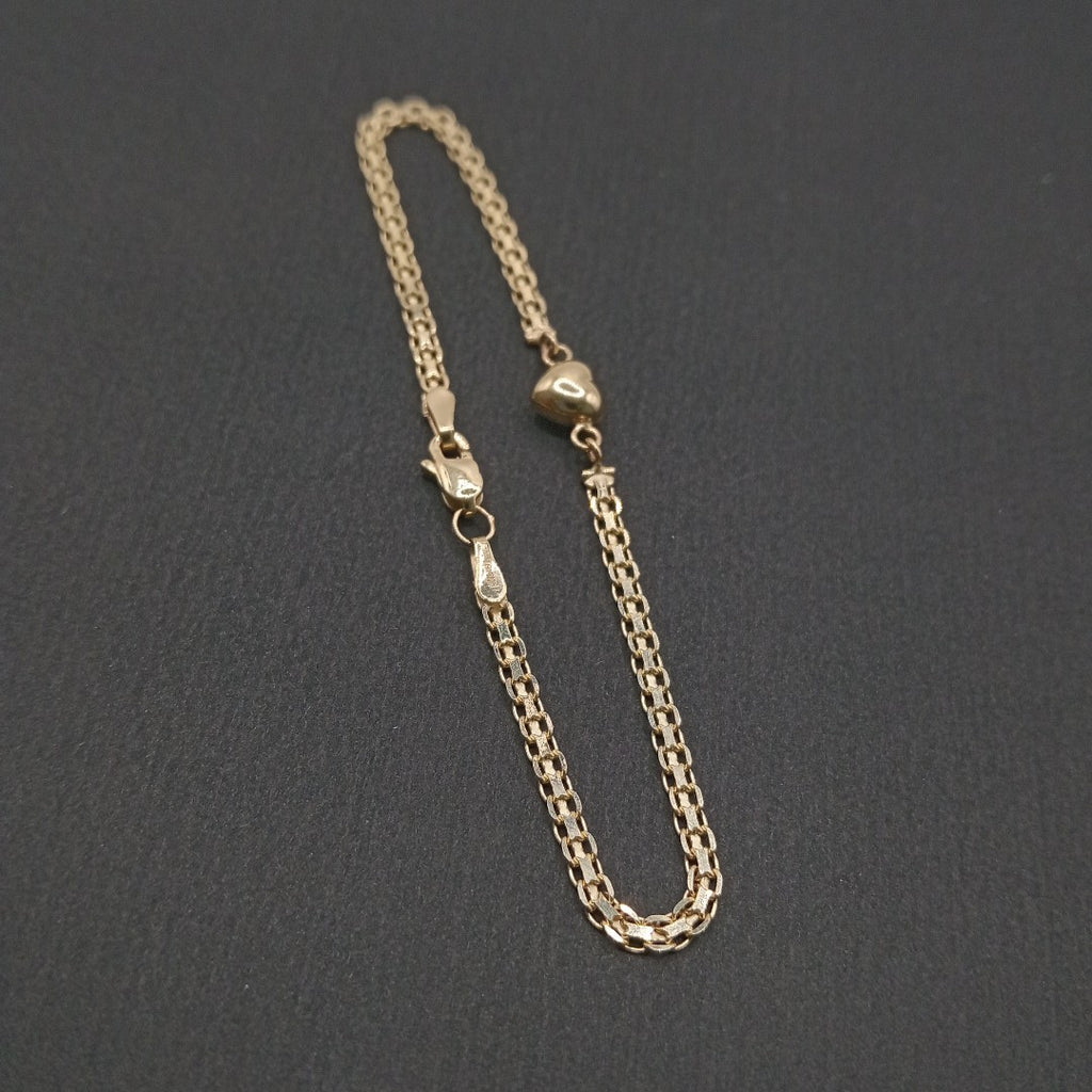 PULSERA ESPECIAL C CORAZON 14K 18 CM 2.7 GR (NUEVO)