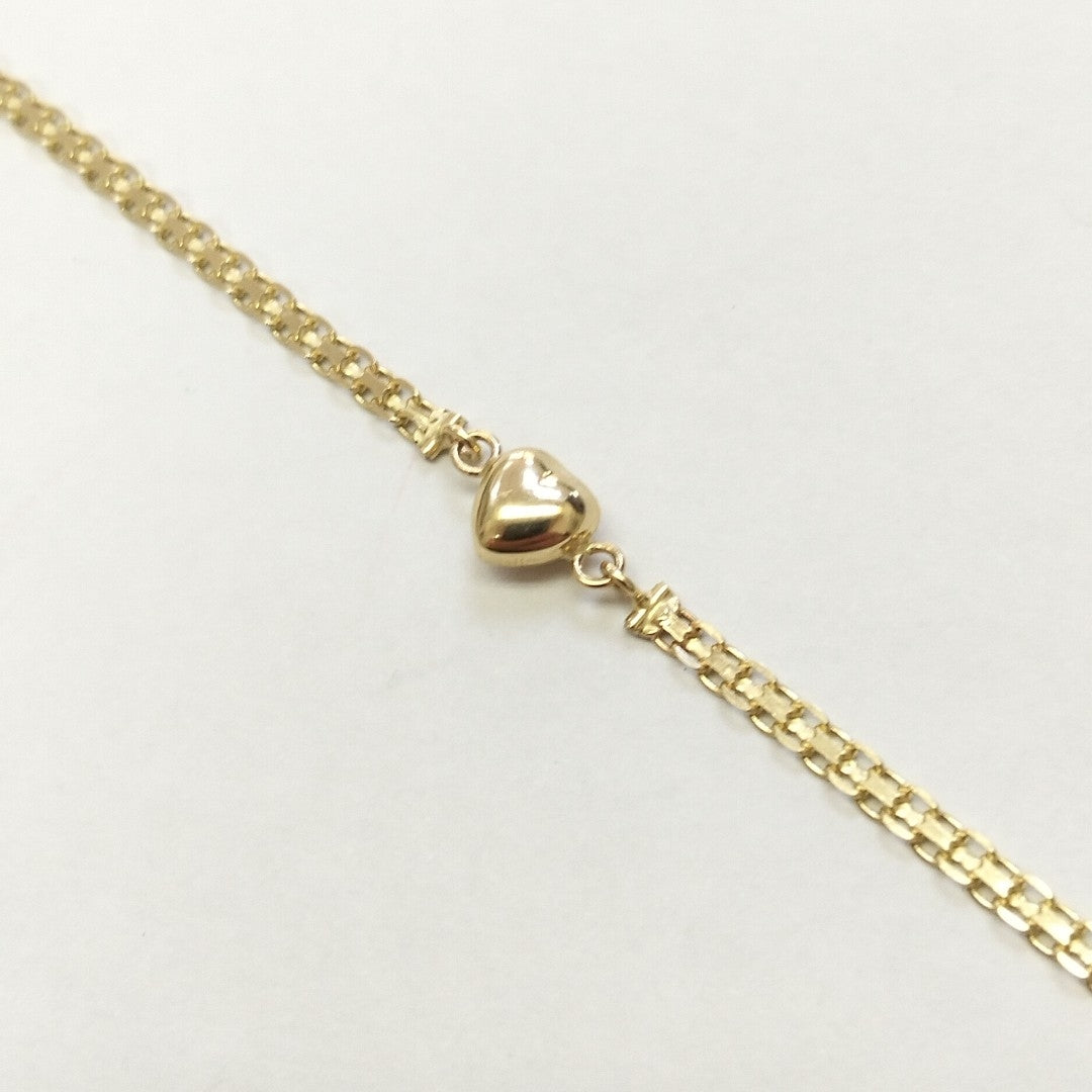 PULSERA ESPECIAL C CORAZON 14K 18 CM 2.7 GR (NUEVO)