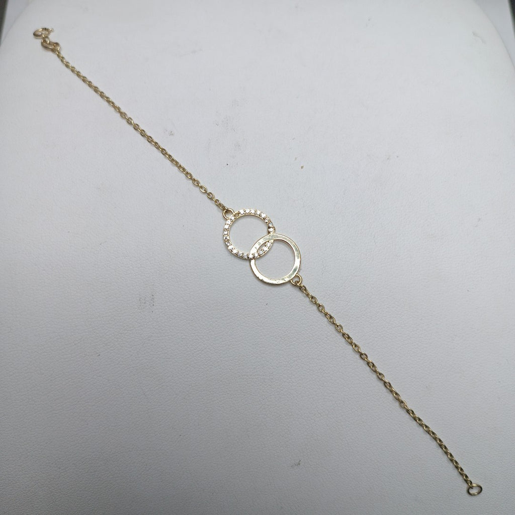PULSERA TEJIDO ESPECIAL FIG AROS UNIDOS C CIRCS 14K 18 CM 2.1 GR (NUEVO)