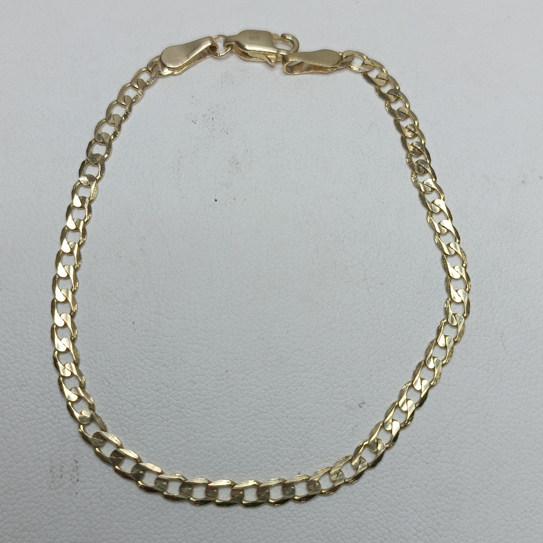 PULSERA TEJIDO BARBADA 14K 18 CM 3.2 GR (NUEVO)
