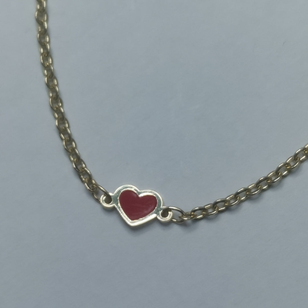 PULSERA ESPECIAL CON CORAZONES 14K 18 CM 1.3 GR (NUEVO)