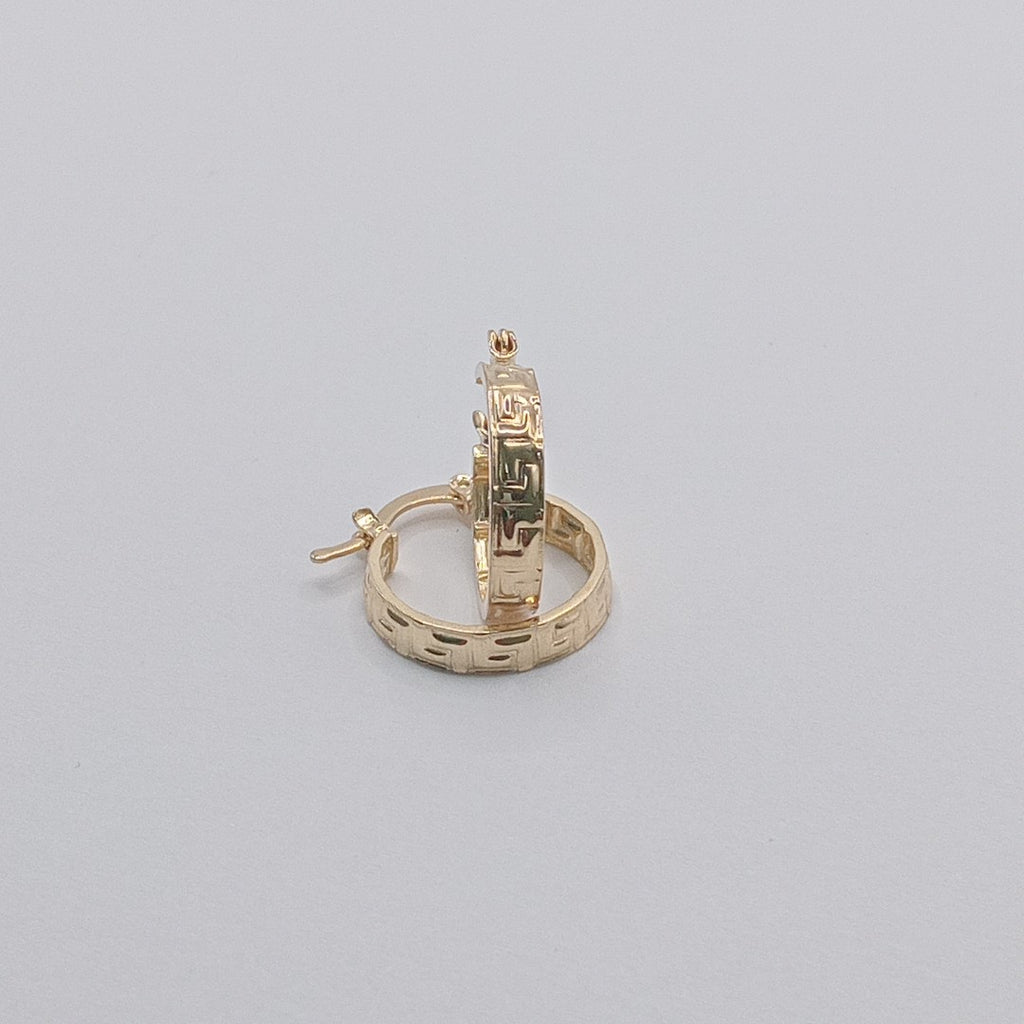 ARETES ARRACADAS FIG GRECAS 14K 1.8 GR (NUEVO)