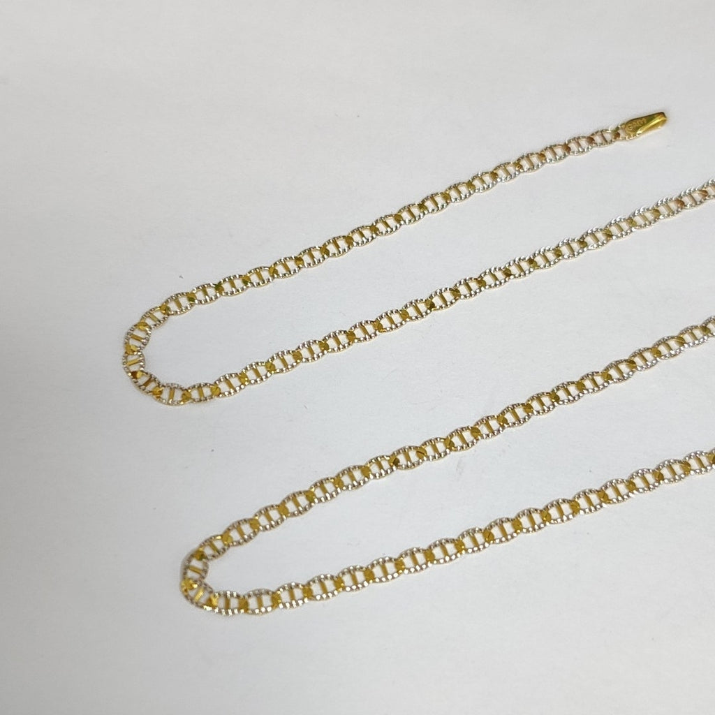 CADENAS TEJIDO GUCHI DIAMANTADO ORO 10K 55 CM 4 GR (NUEVO)