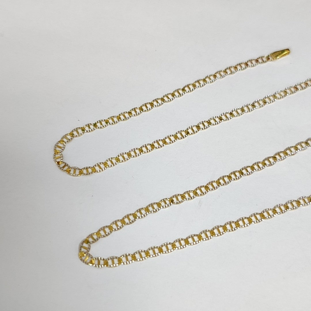 CADENAS TEJIDO GUCHI DIAMANTADO ORO 10K 55 CM 4 GR (NUEVO)