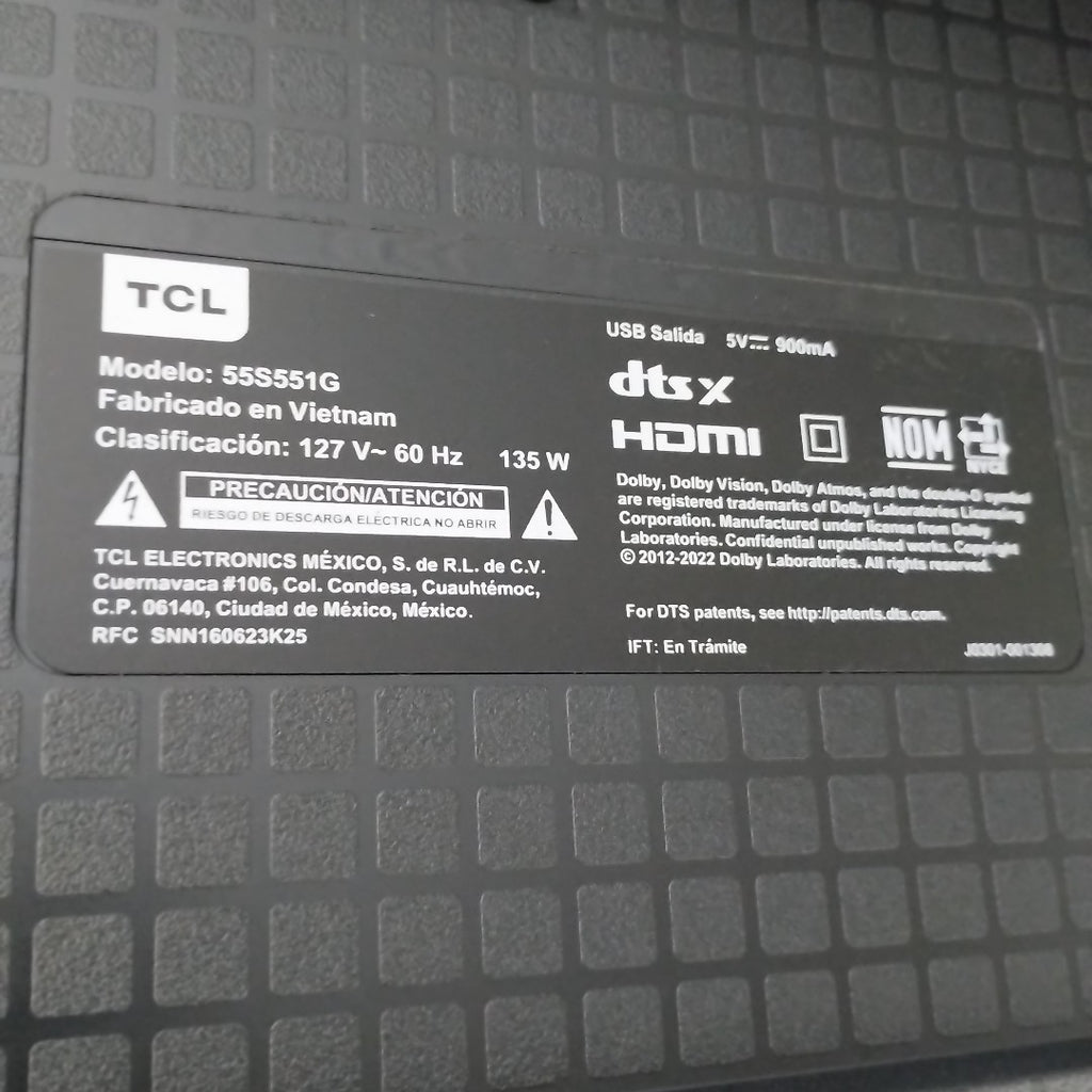 PANTALLA TCL 55S551G (2024) 55" ULTRA HD 4K (SEMINUEVO)