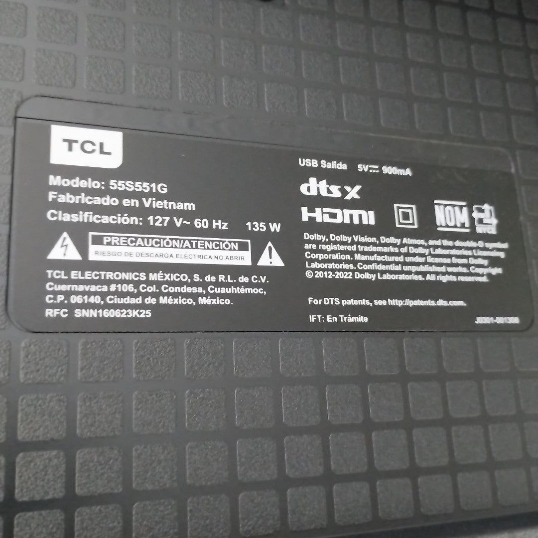 PANTALLA TCL 55S551G (2024) 55" ULTRA HD 4K (SEMINUEVO)