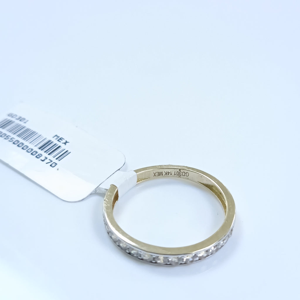 ANILLO ANILLITO C CIRCONIAS 14K 8 TALLA 2.2 GR (NUEVO)