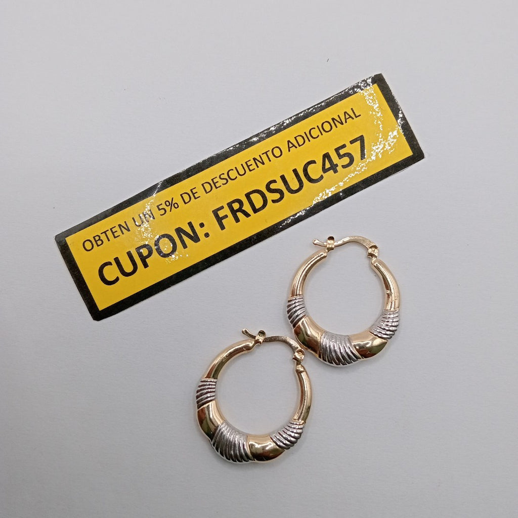 ARETES ARRACADAS HUECAS COMBINADAS 14K 2.6 GR (NUEVO)
