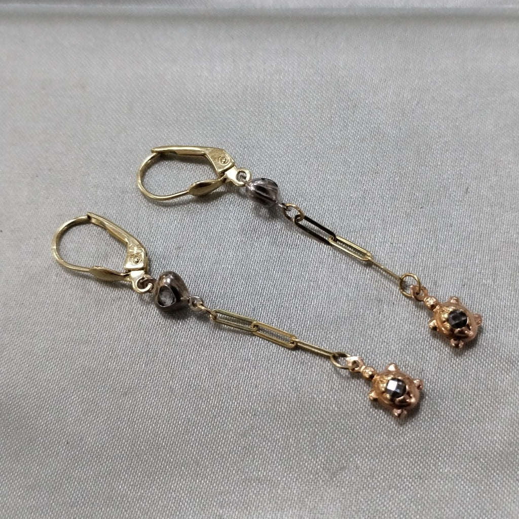 ARETES PAR ORO,ORO COMBINADO 10 K 2,30 GRMS (SEMINUEVO)
